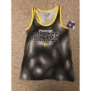Pittsburgh Pirates MLB Tank Top Women's XSmall Black Yellow Tie Dye Baseball NWT